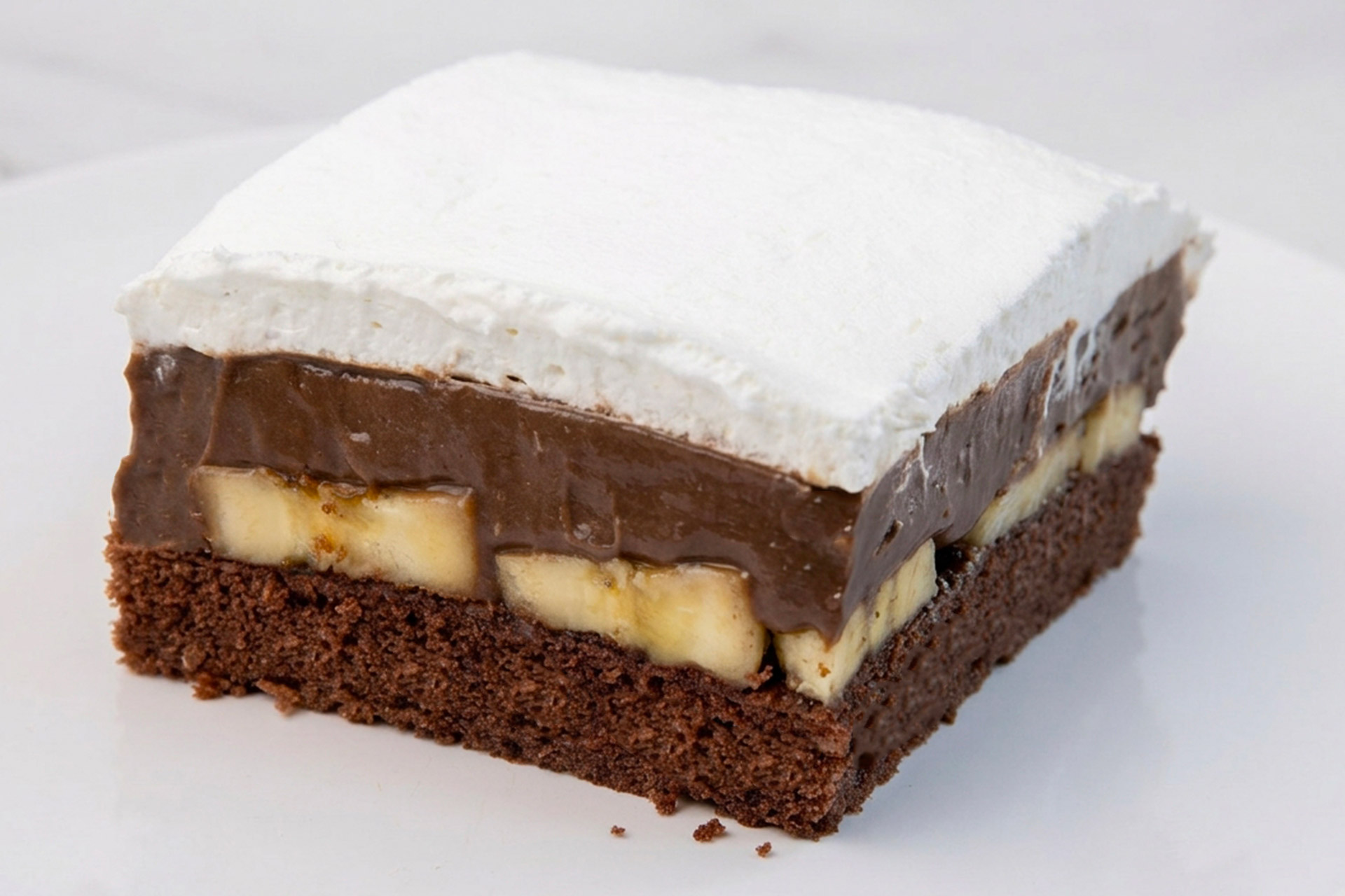 Banana Chocolate Cream Cake Squares